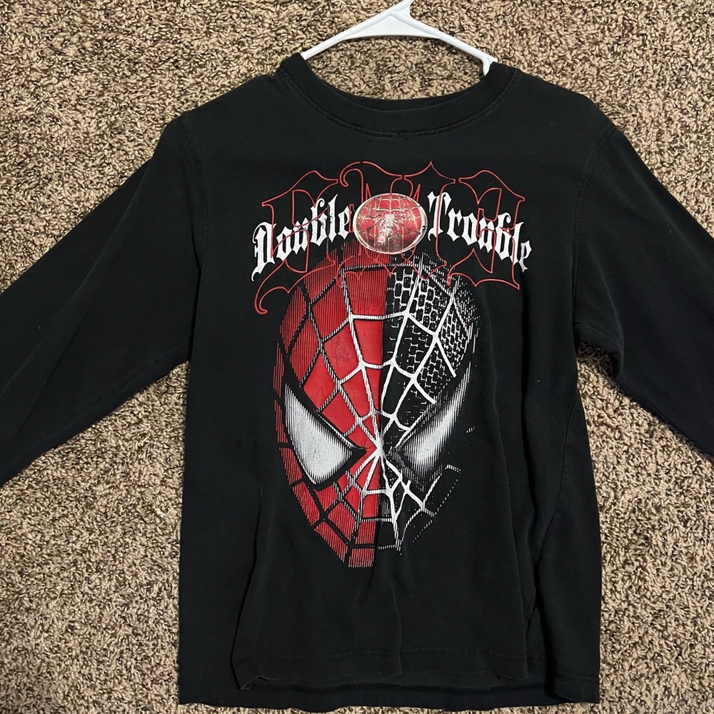 Reserved Black and Red Long Sleeve Spider-Man Tee